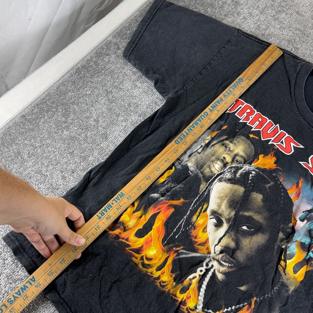 Travis Scott Short Sleeve Shirt Tee Rap Black Graphic Print Mens Large 2015 Tour - Picture 3 of 10